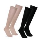 Kit com 2 Meias 3/4 Adulto Selene Algodão com Elastano Kit com 2 Meias 3/4 Adulto Selene Algodão com Elastano