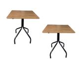 Kit com 2 Mesa Moema 70x70 Para Sorveteria Sala Restaurante Imbuia