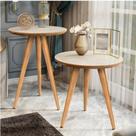 Kit com 2 Mesas - Apoio e Lateral Classic com Pés Retrô e Bordas Invertidas em MDF Kit com 2 Mesas - Apoio e Lateral Classic com Pés Retrô e Bordas Invertidas em MDF
