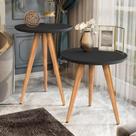 Kit com 2 Mesas Apoio e Lateral de Sofá Retrô Classic Decoração - Preto