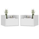 Kit Com 2 Mesas De Cabeceira 40Cm Suspensa Multimóveis V4043 Branca Branco Kit Com 2 Mesas De Cabeceira 40Cm Suspensa Multimóveis V4043 Branca Branco