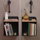 Kit com 2 Mesas de Cabeceira Aerea 20cm em Aço Nicho Suspenso Decorativo Quarto Linha Home - Preta