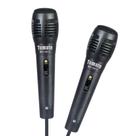 Kit com 2 Microfones para Karaokê e Caixa de Som com fio de 2.5 metros