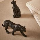 Kit com 2 Miniaturas de Leopardo Poliresina Preto