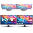Kit com 2 Monitores Kado Dual 24" 1080p 75 Hz HDMI com Alto-falantes