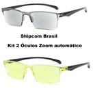 Kit com 2 óculos Zoom automático inteligente para Homem Mulher ( Cor=1 Amarelo e 1 Cinza Escuro ).