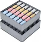 Kit com 2 Organizador de Gaveta Colmeia com 24 Divisórias TNT Premium Dobrável, para Meias, Cuecas e Roupas Íntimas CINZA Kit com 2 Organizador de Gaveta Colmeia com 24 Divisórias TNT Premium Dobrável, para Meias, Cuecas e Roupas Íntimas CINZA