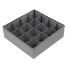 Kit com 2 organizadores de tecido cinza com 16 divisórias Kit com 2 organizadores de tecido cinza com 16 divisórias