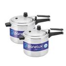 Kit com 2 Panela de Pressão Panelux Polida 4,5 Litros em Alumínio Polido Classic Ref 1029