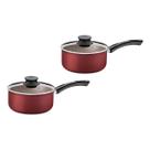 Kit Com 2 Panela Tramontina Paris Antiaderente Com Tampa de Vidro 16 cm 18 cm Vermelho Kit Com 2 Panela Tramontina Paris Antiaderente Com Tampa de Vidro 16 cm 18 cm Vermelho