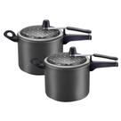 Kit com 2 Panelas de Pressão Antiaderente Preta 4,5L Anti Aderente Panelux 61050