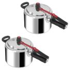 Kit Com 2 Panelas de Pressão Clock 4,5 Litros Original Polida Fechamento Interno