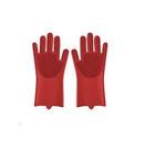 Kit com 2 pares de luvas mágica de silicone junto com esponja de limpeza lava louça carros
