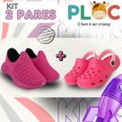 Kit com 2 pares de tênis com a mesma numeração, sendo 1 tênis ploc + 1 babuche