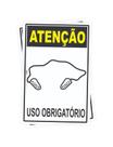 Kit com 2 Placas de Sinalização - Atenção EPI - Uso Obrigatório de Protetor Auricular (Ouvido/Orelha) em PS (Poliestireno)