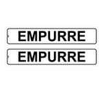 Kit com 2 Placas de Sinalização Autoadesivas "Empurre para Porta" - 5x25cm - Poliestireno