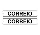 Kit com 2 Placas de Sinalização Aviso: Correios - Carta e Correspondência para Porta, 5x25 cm, Poliestireno (PS)