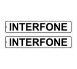 Kit com 2 Placas de Sinalização Aviso: Interfone 5x25 cm, Poliestireno (PS)