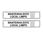 Kit com 2 Placas de Sinalização Aviso - Lixo, Mantenha Este Local Limpo - 5x25 cm em PS (Poliestireno)