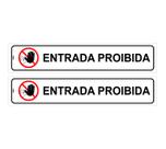 Kit com 2 Placas de Sinalização Aviso: Não Entre - Entrada Proibida com Pictograma de Pare, 5x25 cm, Poliestireno (PS) Kit com 2 Placas de Sinalização Aviso: Não Entre - Entrada Proibida com Pictograma de Pare, 5x25 cm, Poliestireno (PS)