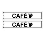 Kit com 2 Placas de Sinalização Aviso: Refeitório - Café 5x25 cm, Poliestireno (PS)