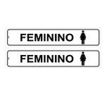 Kit com 2 Placas de Sinalização - Banheiro Feminino para Porta - 5x25 cm em PS (Poliestireno) Kit com 2 Placas de Sinalização - Banheiro Feminino para Porta - 5x25 cm em PS (Poliestireno)