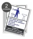 Kit com 2 Placas de Sinalização - Banheiro Masculino para Homens com Regras de Utilização