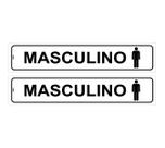 Kit com 2 Placas de Sinalização - Banheiro Masculino para Porta em PS (Poliestireno) Kit com 2 Placas de Sinalização - Banheiro Masculino para Porta em PS (Poliestireno)