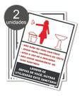 Kit com 2 Placas de Sinalização - Banheiro Sanitário Feminino com Regras Educativas Uso Consciente e Respeitoso