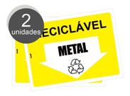 Kit com 2 Placas de Sinalização - Coleta Seletiva de Lixo Reciclável - Metal Kit com 2 Placas de Sinalização - Coleta Seletiva de Lixo Reciclável - Metal