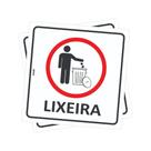 Kit com 2 Placas de Sinalização Lixo - Lixeira 15x15cm Organize e Preserve o Ambiente