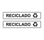 Kit com 2 Placas de Sinalização Lixo - Material Reciclado - 5x25 cm em PS (Poliestireno)