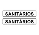 Kit com 2 Placas de Sinalização para Sanitário Unissex - Para Porta - 5x25 cm em PS (Poliestireno) Kit com 2 Placas de Sinalização para Sanitário Unissex - Para Porta - 5x25 cm em PS (Poliestireno)
