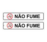 Kit com 2 Placas de Sinalização Proibido Fumar - Não Fume - 5x25cm em PS (Poliestireno)