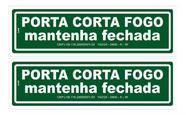 Kit com 2 Placas de Sinalização PS Porta Corta Fogo Fotoluminescente