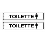 Kit com 2 Placas de Sinalização - Toalete Masculino com Ícone de Homem para Porta em PS (Poliestireno)