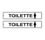 Kit com 2 Placas de Sinalização Toilette - Toalete Feminino para Porta em PS (Poliestireno)
