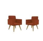 Kit com 2 Poltrona Decorativa Talita Cor Terra Cota Kit com 2 Poltrona Decorativa Talita Cor Terra Cota