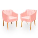 Kit com 2 Poltronas Cadeira para Sala Confortável e Moderna Mila Suede