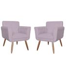 Kit Com 2 Poltronas Cadeiras Isabella Estofadas Veludo Rose - INCASA DECOR