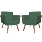 Kit Com 2 Poltronas Cadeiras Isabella Estofadas Veludo Verde - INCASA DECOR