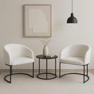 Kit com 2 Poltronas Mavie com Base Fixa em Aço Carbono Preto Fosco Exclusiva
