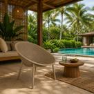 Kit com 2 Poltronas para Jardim e Área Externa Drops Bege/Fendi