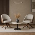 Kit com 2 Poltronas Prada com Base Giratória em Madeira Cor Castanho Exclusiva