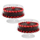 Kit Com 2 Porta Bolos Boleiras Acrílico Com Pedestal Pequeno Kit Com 2 Porta Bolos Boleiras Acrílico Com Pedestal Pequeno