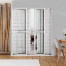 Kit com 2 Portas Balcão de Alumínio 6 Folhas 210 X 200cm com Fechadura Linha 25 Esquadrias Bergamo