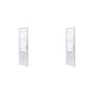 Kit com 2 Portas de Aço com Postigo 215x83cm com Grade Quadriculada e Vidro Liso Unicsol Ramassol
