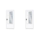 Kit com 2 Portas de Aço Postigo 215x85cm com Grade Quadrada Minas Sul MGM Branco Kit com 2 Portas de Aço Postigo 215x85cm com Grade Quadrada Minas Sul MGM Branco