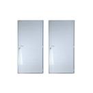 Kit com 2 Portas Lambril de Alumínio 210x70cm com Maçaneta Linha 25 Lado Esquerdo Esquadrias Bergamo Branco Kit com 2 Portas Lambril de Alumínio 210x70cm com Maçaneta Linha 25 Lado Esquerdo Esquadrias Bergamo Branco