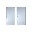 Kit com 2 Portas Lambril de Alumínio 210x70cm com Maçaneta Linha 25 Lado Esquerdo Esquadrias Bergamo